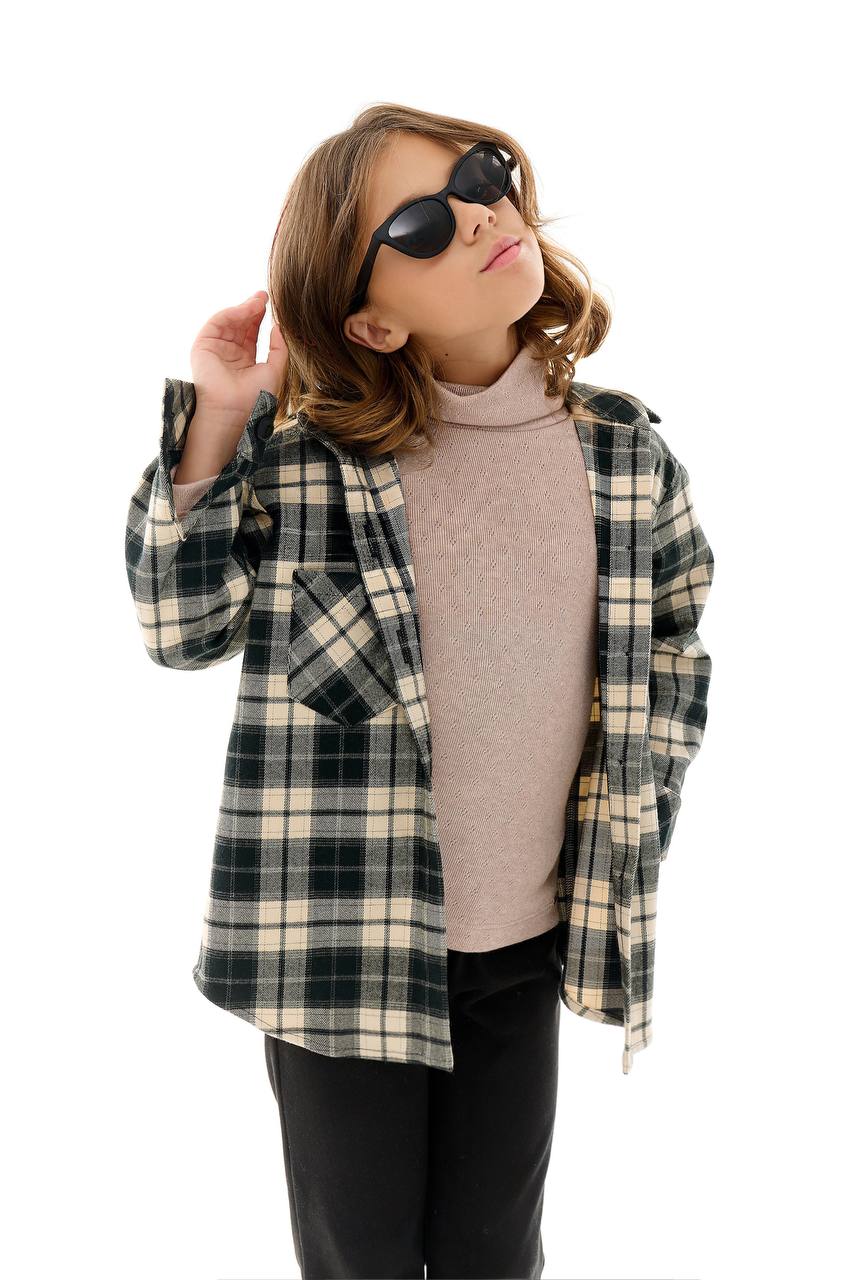 Shirt GOOD DAY kids black checkered 