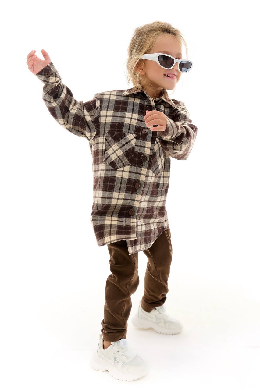 Сорочка GOOD DAY kids бежева в клітку