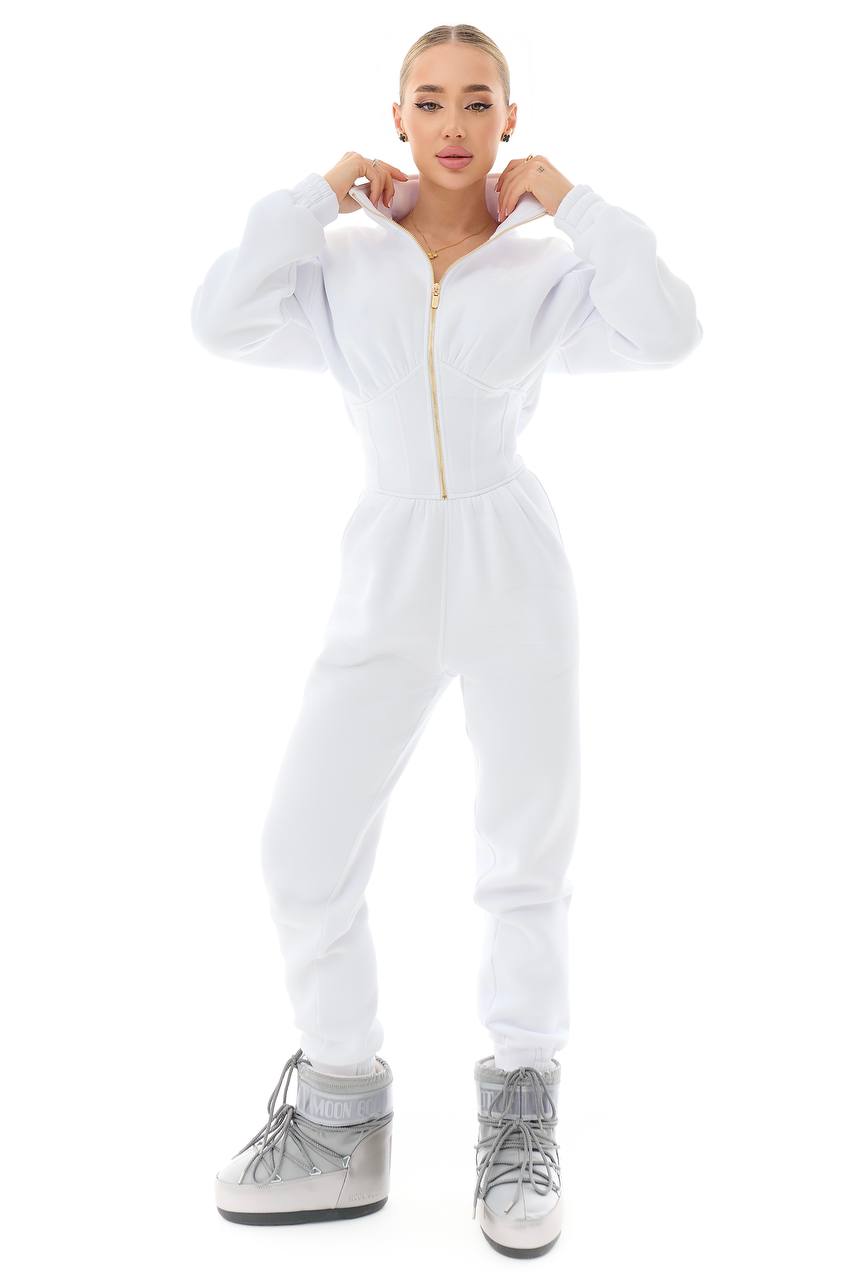 Теплий комбінезон на флісі STASIA білий