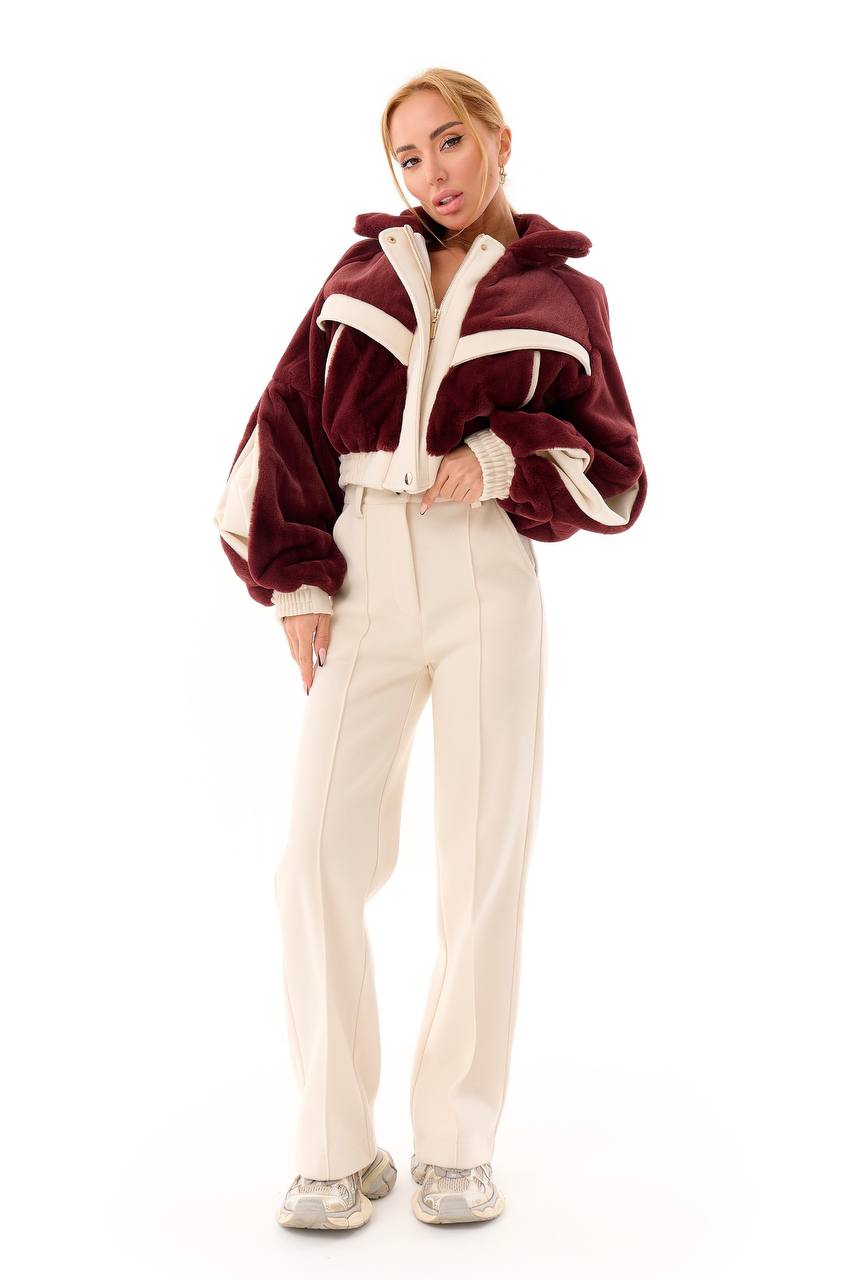 Классические теплые штаны MODNA молочные